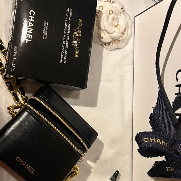 Chanel Black Mini Bag with Gold Chain 21 inch drop - Picture 7 of 16